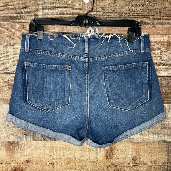 Frame Denim Le Cutoff Jean Shorts Glenbarr Blue Denim Distressed Size 28 - Picture 5 of 9
